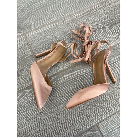 ASOS Satin Pointy Toe Heels Size 6W - Picture 2 of 6